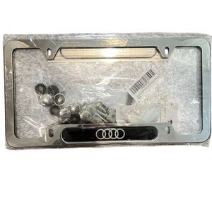 Audi License Plate Frame Silver Chrome Stainless Steel Officially Licensed